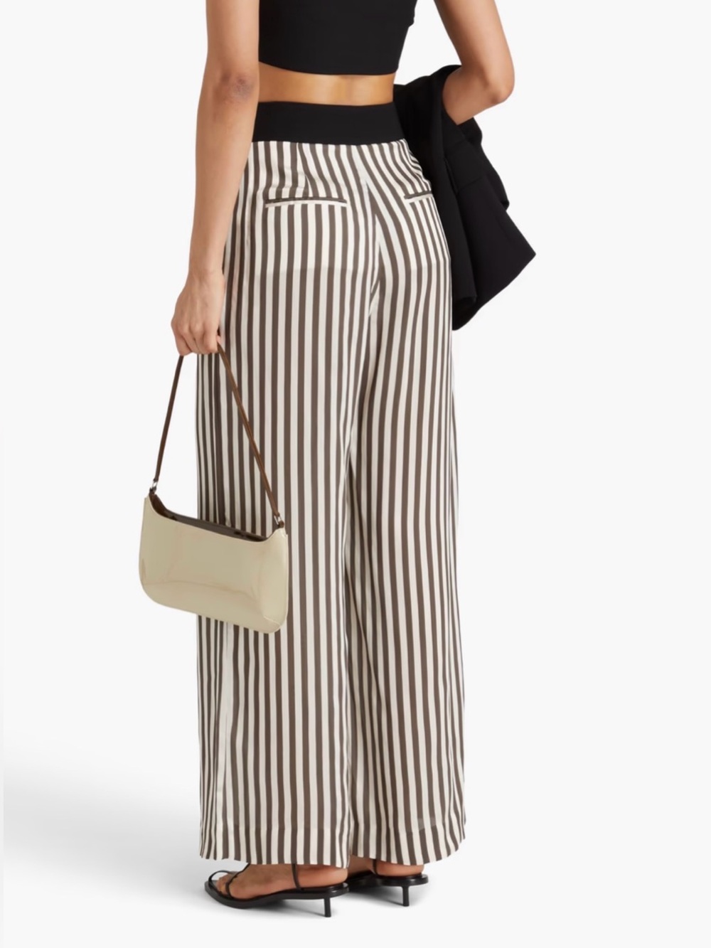 Khaite Size 0 • Stripe Silk Blend Trouser Pants.